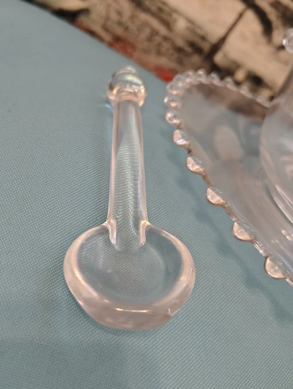 Vintage Imperial Glass Candlewick | Mayonnaise Bowl | Underplate & Spoon